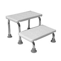 Bath Stool Staircase Stainless Steel 2-Tier Foot Stool Bath Stool Bathroom 2-Step Sitting Stool White Step Stool Ladder Portable Shower Stool Lightweight Bathtub Bench