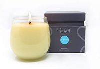 SANARI – Organic Aromatherapy Candles, Stemless Wine Glasses, Zen Candles, Fragrance Free, Non Toxic, Essential Oils, Non GMO Soy, Vegan & Made in the USA - Rosemary, Pink Grapefruit & Oak, 8oz