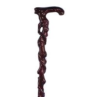 BHXUD Solid Wooden Cane, Redwood Old Slip Wood Carved Wooden Walker