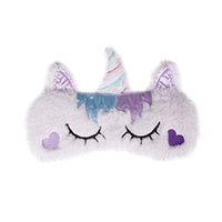 JUNKE.A.F Unicorn Sleep Mask Cute Sleeping Mask Unicorn Horn Eyeshade Blindfold Eye Mask for Kids Women and Girls, Purple