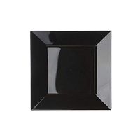 BalsaCircle 40 pcs 6.5-Inch Black Plastic Square Plates - Disposable Wedding Party Catering Tableware
