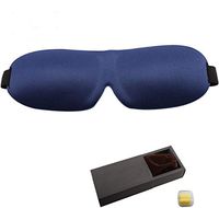 Sleep Mask with Adjustable Strap, 3D Light Blocking Eye Mask for Women & Men, Sleep Mask for Full Night’s Sleep, Travel, Shift Work and Meditation & 1 Pair Earplugs + Carry Bag (Navy Blue)