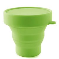 Collapsible Silicone Cup Foldable Sterilizing Cup for Menstrual Cups and Storing Your Diva Cup - Foldable for Travel from LUCKY CLOVER(Green1)