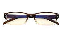 Anti Blue Rays Reduce Eyestrain and Headache Eyeglasses Computer Reading Glasses(Brown-Clear) +1.5