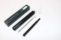 Reusable Straws - Metal Straws with Case - Collapsible Straw with Cleaning Brush - Portable Drinking Straw with Travel Keychain Case - Retractable Stainless Steel Straw (Black Case, Black Straw)