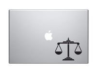 Applicable Pun Scales of Justice - Law Balance Support and Opposition - 5" Black Vinyl Decal Sticker Car MacBook Laptop
