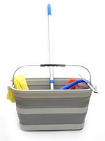 SAMMART 20.8L (5.49Gallon) Collapsible Rectangular Handy Basket / Bucket (S. Grey)