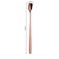 Long Handle Spoons , Sacow Stainless Steel Square Spoon Colorful Flatware Spoons Coffee Mixing Spoons (Rose Gold)