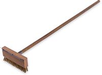 Carlisle 4152000 Oven Brush & Scraper With Handle, 8-1/2" Wide, 1-1/4" Brass Bristles, 42" Long Hardwood Handle