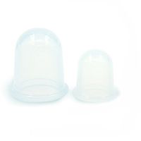 2pcs Silicone Cupping Cups, Family Body Massage Helper Anti Cellulite Vacuum,Include 1 x Medium Body Cup, 1 x Large Body Cup (Transparent)