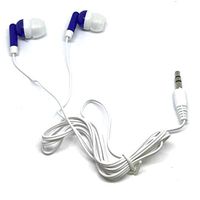 TFD Supplies Wholesale Bulk Earbuds Headphones 500 Pack for iPhone, Android, MP3 Player - Royal Blue