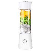 Highpot Portable Juicer Cup USB Rechargeable Mixer 480ml Food Grade Water Bottle Mini Fruit Juicer Machine (White)