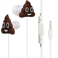QearFun in Ear Wired 3.5 mm 3D Cute Cartoon Poop Joke Earphone/Earbuds/Headphones with Mic Hands-Free for Apple,Samsung,HTC,Android Smartphones Mp3