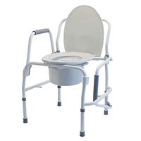 Lumex 3-in-1 Bedside Commode, Raised Toilet Seat, and Toilet Safety Rail, 300 lb. Weight Capacity, 6433A, White, 14"W x 16.75"D