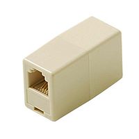 Telephone Coupler 6-Conductor Ivory Voice RJ12 In Line Telephone Adapter 6P6C RJ12 Gold Inline Phone In-Line RJ-12 Cable Female Jack Cord Add-On Snap Plug Adapter
