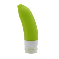 LALANG 75ML Banana Shaped Travel Bottle Portable Travel Silicone Mini Bottles for Lotion Shampoo (Bright Green)