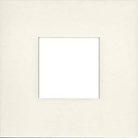 Pack of (6) 8x8 Square Acid Free White Core Picture Mats Cut for 4x4 Pictures in Cream