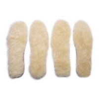 WOBAOS Cut-to-fit Adjusting Wool Insoles,Premium Sheepskin Fleece Inserts,Warm,Thick & Cozy (2 Pairs) (Women's 5-10 B(M) US, Cream)