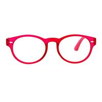 SA106 Oval Horn Rim Multi 3 Focus Progressive Reading Glasses Red 2.5