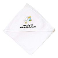Made In The Usa With Ukrainian Ingredients Boys-Girls Cotton Baby Hooded Towel - White, One Size