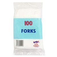 Royal Markets Disposable Plastic Forks (Pack of 100) (Pack of 100) (White)