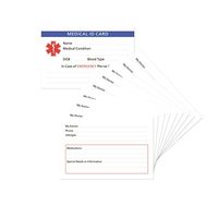 5-Pack Medical Alert ID Wallet Card Emergency 2.15 * 3.35 inch (20)