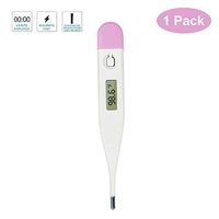 LCD Digital Thermometer, Waterproof Armpit Thermometer Rectal and Oral Thermometer for Adults Kids and Baby Household Body Precision Thermometer (Pink)