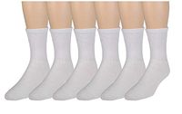 Women's Diabetic Socks - Loose Crew Fit For Better Circulation By Zeke (9-11 Sock/4-10.5 Shoe, 6 Pk White)