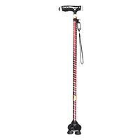 Xiao Jian Crutches - Seniors Rotating Four-Leg Retractable Cane Multi-Function Anti-Skid Auxiliary Four-Prong Booster Cane Crutch (Color : B)