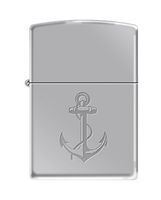 Zippo US Navy Anchor Symbol High Polish Chrome Pocket Lighter