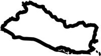 Crazydecals El Salvador Country Map Vinyl Decal Sticker- 6" Wide Matte White Color