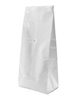 BAP 2 LB White Side Gusseted Bag with Valve for Coffee (50 pcs)