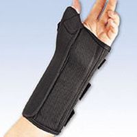 Fla 22-461MDBLK Pro Lite Wrist Splint With Abducted Thumb for Left44; Black44; Medium
