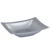 Lillian 12-Ounce Rectangular Plastic Bowls, 10 Count, Silver
