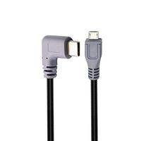 Duttek 90 Degree Type C(USB C) Male to Micro USB 5-Pin Male OTG Data Convertor Cable for MacBook, Laptop, Chromebook Pixel-Grey&Black,3.3 feet/1m