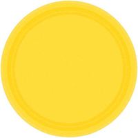 Amscan 69915.09 Disposable Round Dinner Paper Plates Tablewear Party Supplies, 10.5”, Yellow