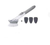 Kitchen automatic liquid filling Brush Pot Artifact,Dish Brush Kitchen Scrub Bathroom Brushes with Scraper Tip Comfortable Grip Odourless Bristles for Dishes Pots Pans Skillet Cleaning 4 Pc