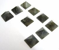 CRYSTALMIRACLE Lot of 9 Labradorite Gemstone Loose Mini Pyramids Bagua Healing Reiki Gift Vaastu Wellness Meditation Home Office Positive Energy Psychic