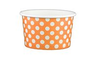 Black Cat Avenue Paper Ice Cream Cups, Polka Dot, Orange, 4 Ounce, 50 Count