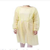 Pack of 10 Disposable Isolation Gowns with Elastic Cuff, Knitted Cuff, Late x- Free, Non-Woven, FluidResistant, Dental, Hospital, Industries, ONE SIZE FITS ALL(10 PCS=1 Bag), Yellow