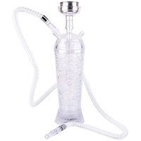 VeeBoost Portable Hookah Set with Shisha Accessories, LED Water Pipe, Flexible Tube, Charcoal Bowl, and Mouth Tips, Enhance Flavors and Aromas with Large Percolator (Clear)