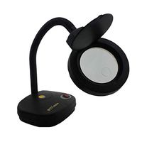 Loupe Desktop Lighting Magnifier with LED Light 5X 10X HD Lens for Book Reading Jewelry Appraisal Watch DIY Crafts Engraving and Repair Black 85mm Magnifier