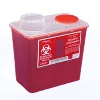 Monoject Medium 8 Qt. Sharps Disposal Container, Chimney-Top, Red - 8881676285