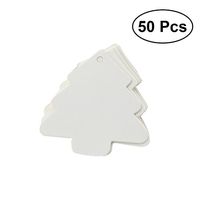 Tinksky Christmas Tree Kraft Paper Gift Tags Label Blank Hang Tag White Pack of 50
