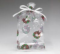 Cello Bags Holiday Wreath Small - Pack of 20