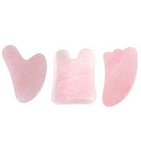 LWBTOSEE Gua Sha Scraping Tool -Promote Blood Circulation and Lymphatic Drainage -3pcs Rose Quartz Guasha Board -Spa Massage Tools for Face Beauty,Daily Pain and Fatigue
