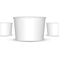 32 oz White Paper Ice Cream Cups - 600 / Case