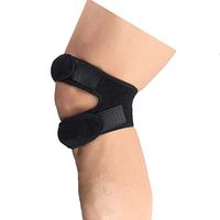 Long-Perfect 2 Piece Double Patella Knee Strap Knee Brace Support Adjustable Neoprene Knee Brace Support for Running, Arthritis, Jumper, Tennis, Basketball,Knee Pain Relief,Black
