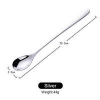 2PCS Stainless Steel Ice Spoon Set Long Handle-Stainless Steel Dinner Spoons-Stainless Steel Spoon with Long Handle-Great Soup Spoons for Home, Kitchen or Restaurant-Tools for Kitchen, Dining Room