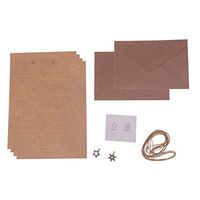 Amosfun 4 Sheets Christmas Stationery Paper Kraft Paper Letter Set with Envelope Seal Sticker Twine Vintage Gift Paper (Sticker Random Pattern)